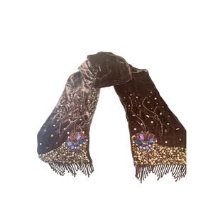 Mary Frances velvet beaded scarf